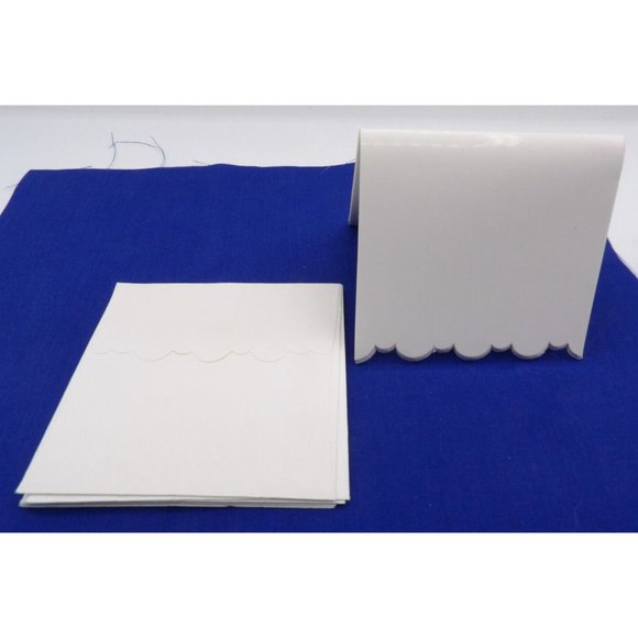Cards & Envelopes  6 Scalloped Glossy Cards w Envelope Open Pkg - Picture 1 of 1